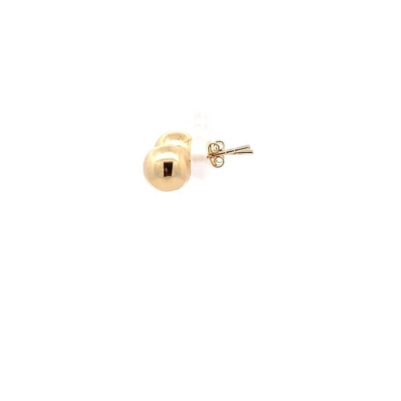 18K Yellow Gold Earrings Stud Ball Polished 1.32 grams - Picture 5 of 9
